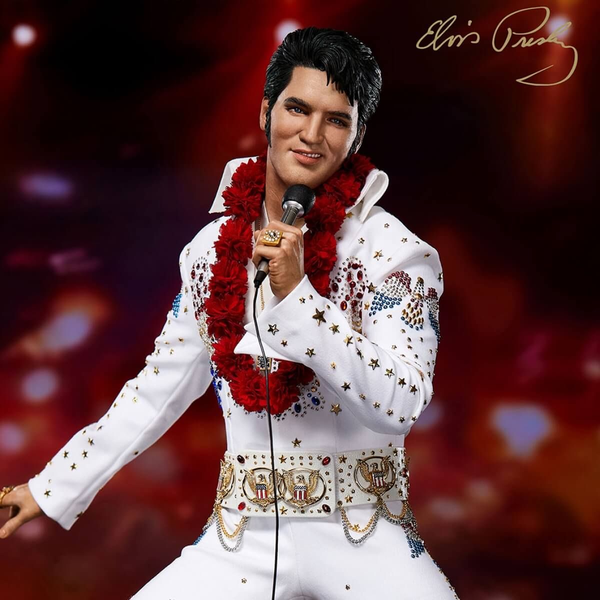 希少美品　Fender Elvis Presley Kingman ケース付き Elvis Presley 1/4th Superb Scale Statue by Blitzway | Pow